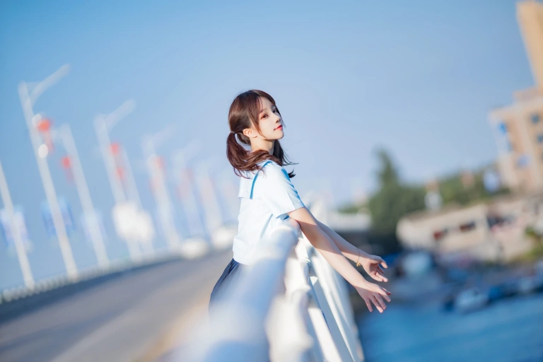 桜桃喵《蔚蓝》主题写真：33张全套美图