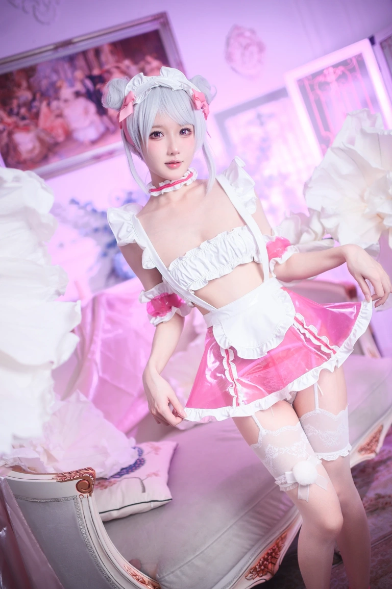 阿包也是兔娘《七夕粉粉女仆》主题写真：49张全套美图