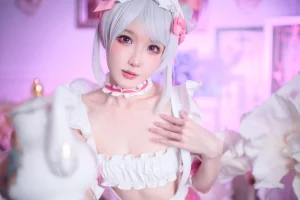 阿包也是兔娘《七夕粉粉女仆》主题写真：49张全套美图