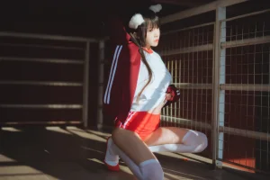 桜桃喵《桜桃未熟2 红色体操服》主题写真：44张全套美图