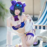 瓜希酱《柴郡泳装》主题写真：32张全套美图