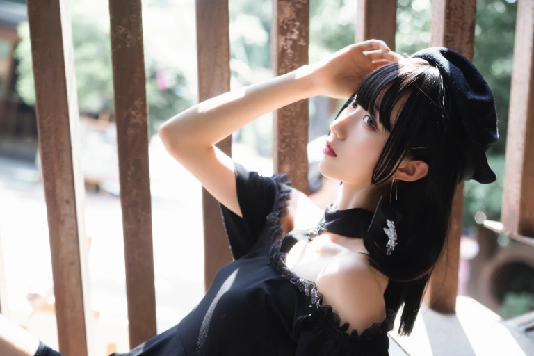 木棉棉《黑色魅惑》主题写真：23张全套美图