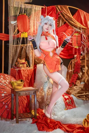 阿包也是兔娘《新春贺图 龙妹》主题写真：44张全套美图，含1个视频
