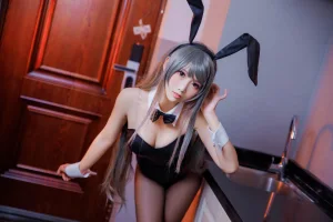 面饼仙儿《樱岛麻衣兔女郎》主题写真：16张全套美图