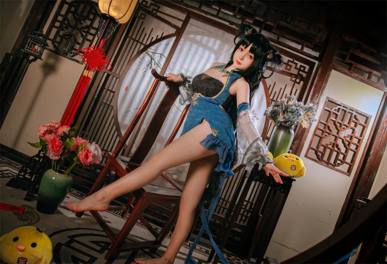 日奈娇(椎名莜)《碧蓝航线 大潮旗袍》主题写真：25张全套美图