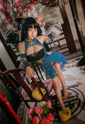 日奈娇(椎名莜)《碧蓝航线 大潮旗袍》主题写真：25张全套美图