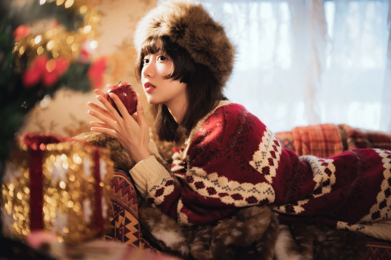 木棉棉《圣诞快乐》主题写真：25张全套美图