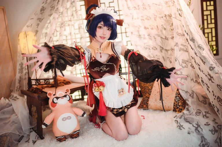 阿包也是兔娘《香菱女仆》主题写真：41张全套美图