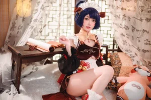 阿包也是兔娘《香菱女仆》主题写真：41张全套美图