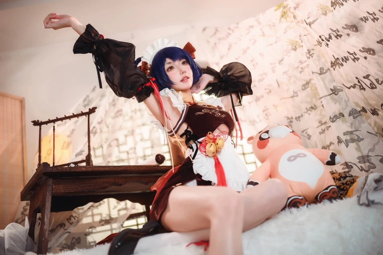 阿包也是兔娘《香菱女仆》主题写真：41张全套美图