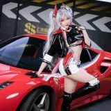 瓜希酱&Momoko葵葵《碧蓝航线 欧根&企业 赛车女郎》主题写真：58张全套美图