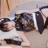 过期米线线喵《黑色旗袍》主题写真：43张全套美图