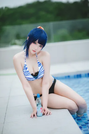 瓜希酱&Momoko葵葵《SSSS.GRIDMAN宝多六花&新条茜 泳装》主题写真：85张全套美图
