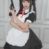 面饼仙儿《左轮女仆》主题写真：15张全套美图