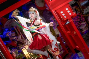 阿包也是兔娘《樱境物语 巫女浴池》主题写真：58张全套美图，含1个视频