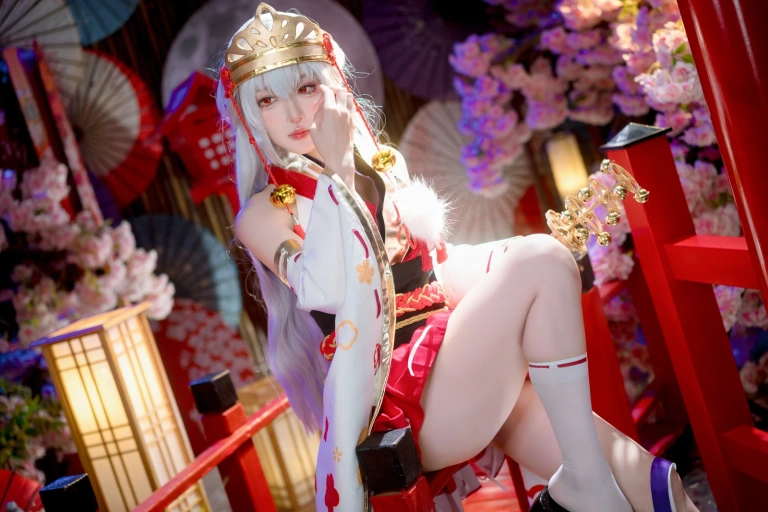 阿包也是兔娘《樱境物语 巫女浴池》主题写真：58张全套美图，含1个视频