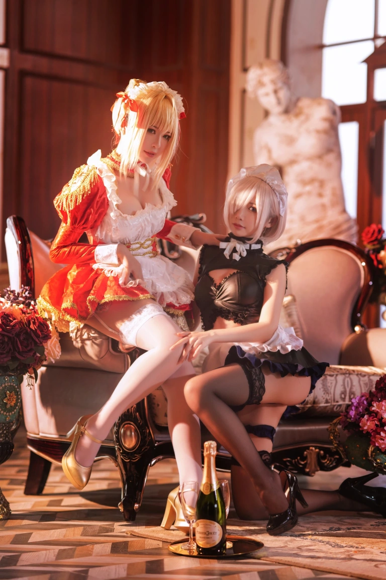 面饼仙儿&半半子《Claudius x Kyrielight Maid》主题写真：22张全套美图