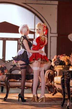 面饼仙儿&半半子《Claudius x Kyrielight Maid》主题写真：22张全套美图