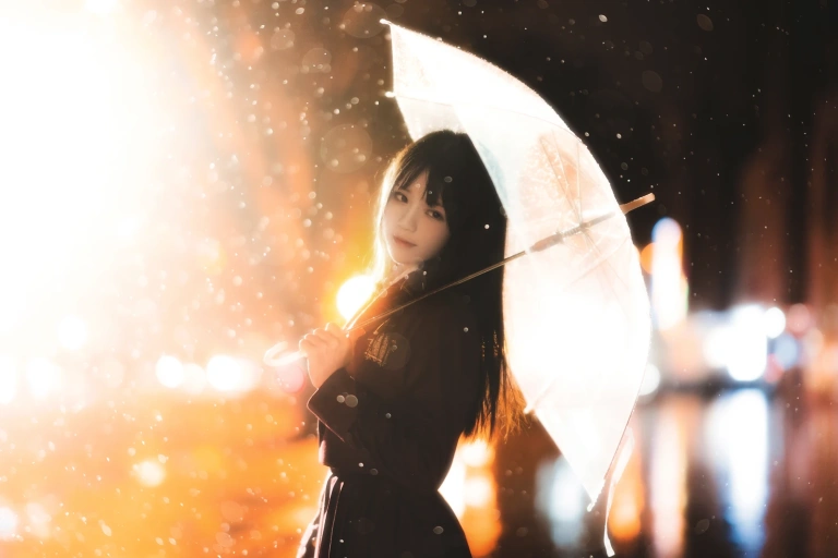 桜桃喵《桜桃未熟3 雨下》主题写真：43张全套美图