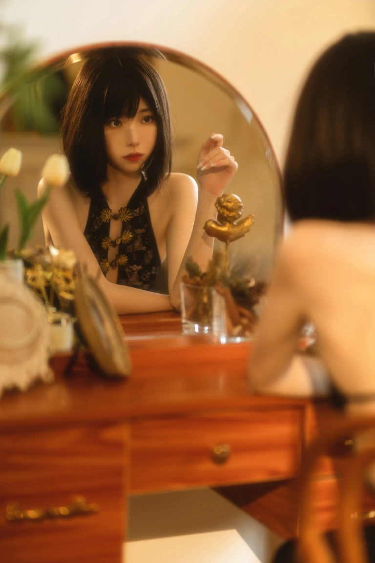 许岚《纯欲黑纱》主题写真：40张全套美图