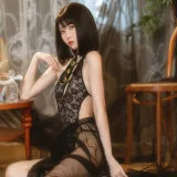 许岚《纯欲黑纱》主题写真：40张全套美图