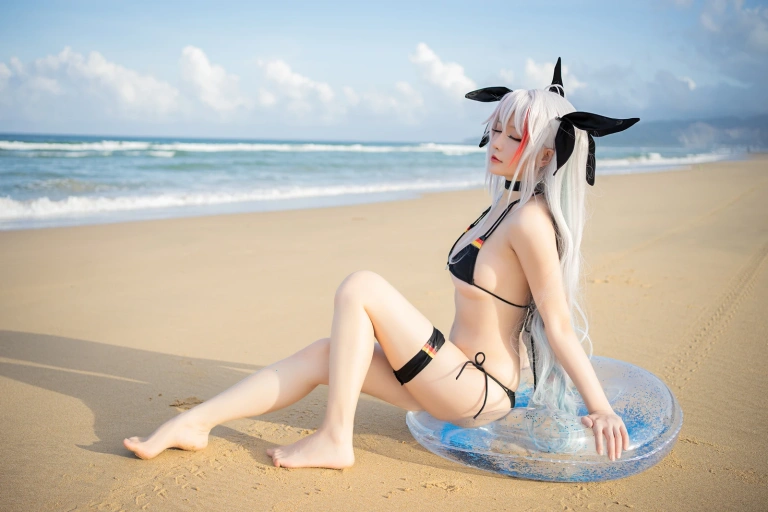 星之迟迟《《鸣夏》 欧根》主题写真：10张全套美图