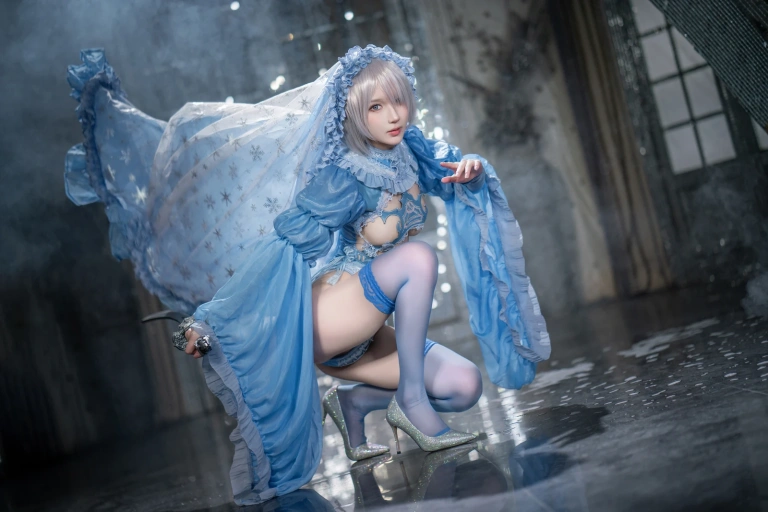 阿包也是兔娘《冰雪2B》主题写真：42张全套美图
