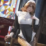 阿包也是兔娘《加冕图 修女》主题写真：26张全套美图