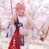 瓜希酱《原神 八重神子》主题写真：20张全套美图