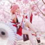 瓜希酱《原神 八重神子》主题写真：20张全套美图