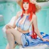 蜜汁猫裘《原神 妮露泳装》主题写真：21张全套美图