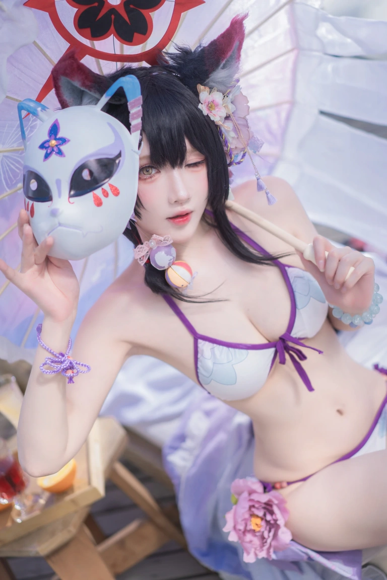 阿包也是兔娘《若藻水着》主题写真：32张全套美图