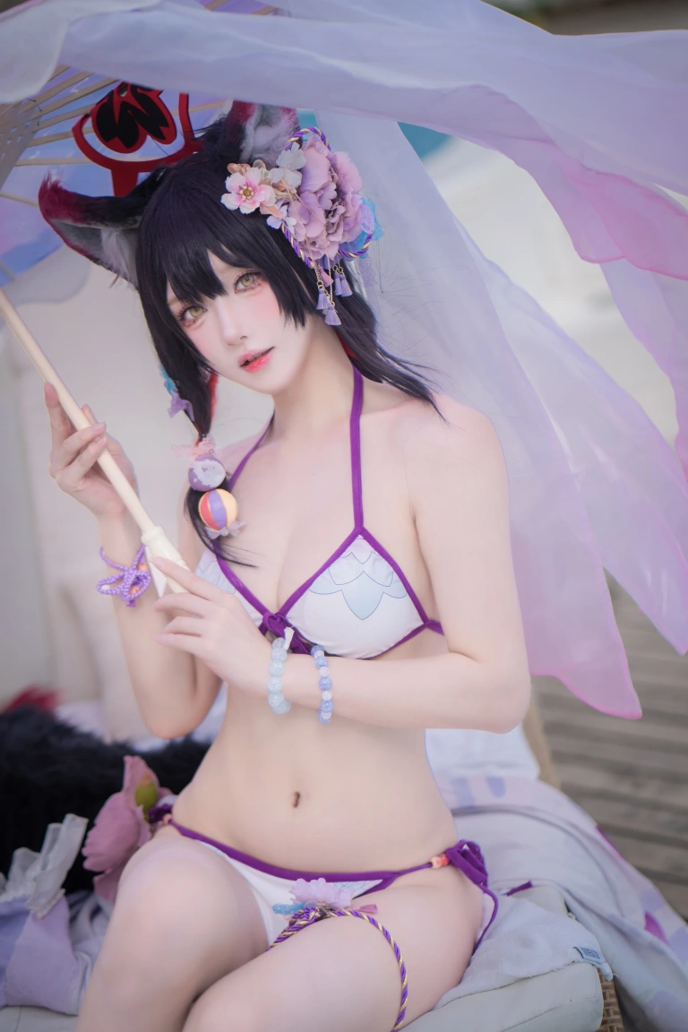 阿包也是兔娘《若藻水着》主题写真：32张全套美图