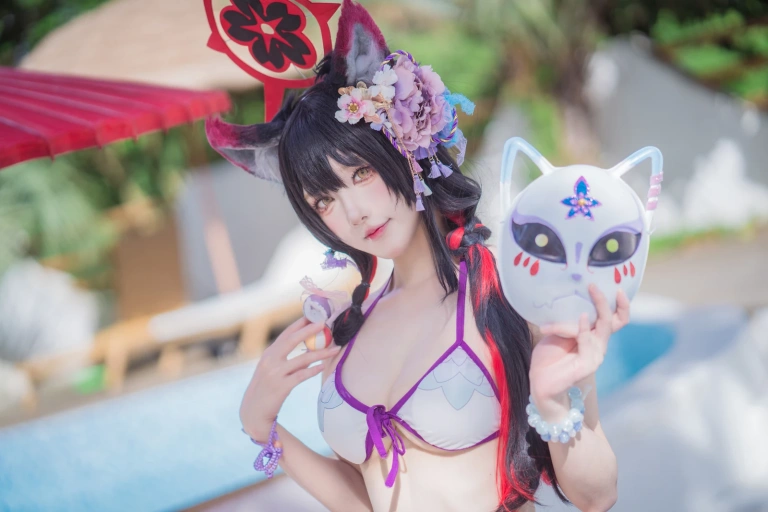 阿包也是兔娘《若藻水着》主题写真：32张全套美图