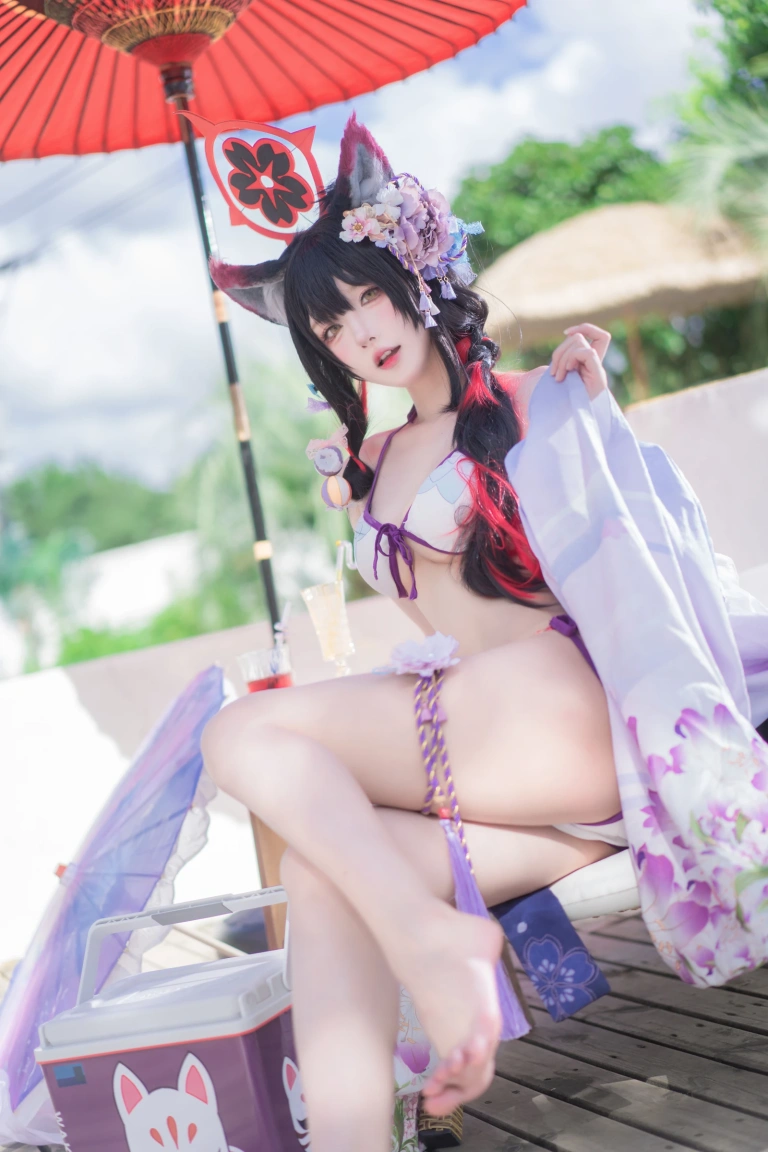 阿包也是兔娘《若藻水着》主题写真：32张全套美图