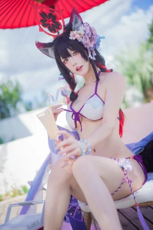 阿包也是兔娘《若藻水着》主题写真：32张全套美图