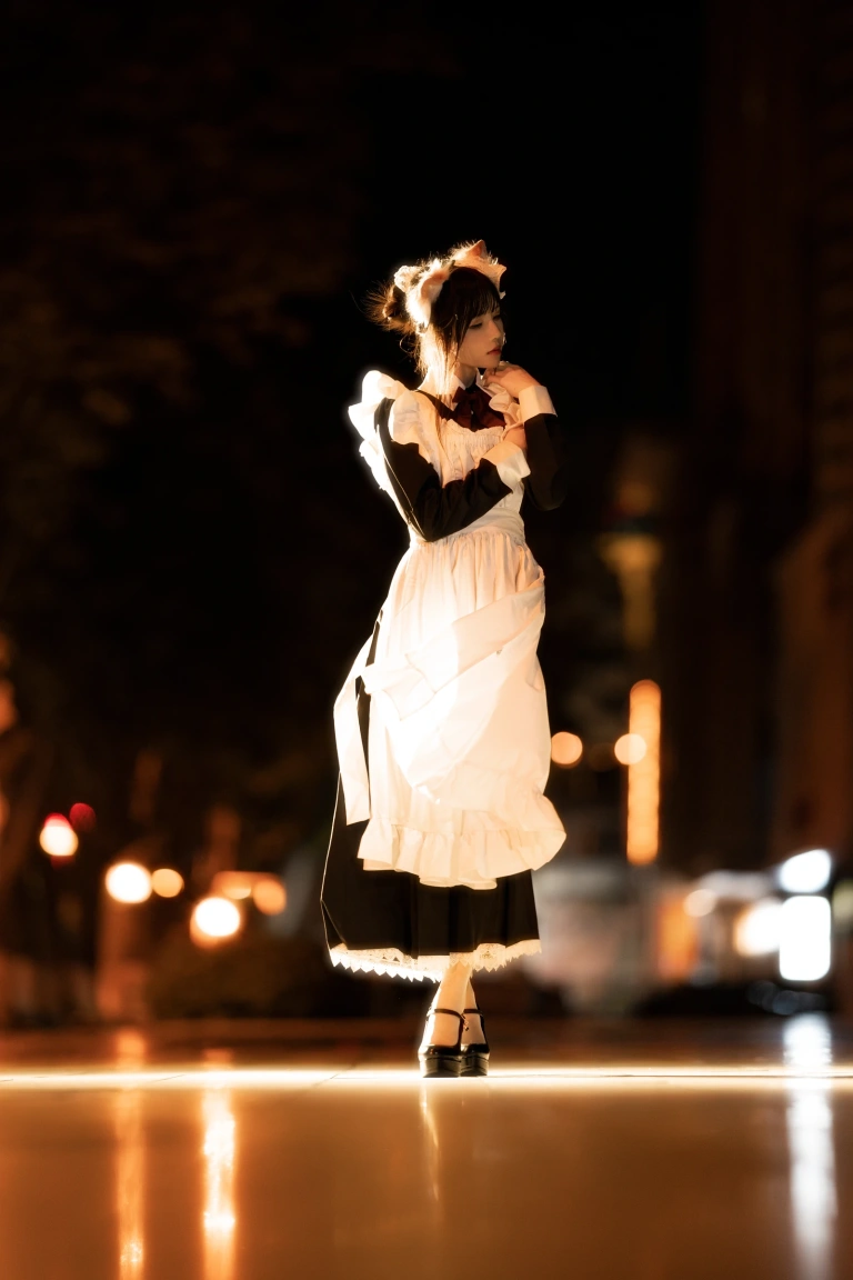 桜桃喵《长裙妹抖（夜）》主题写真：19张全套美图