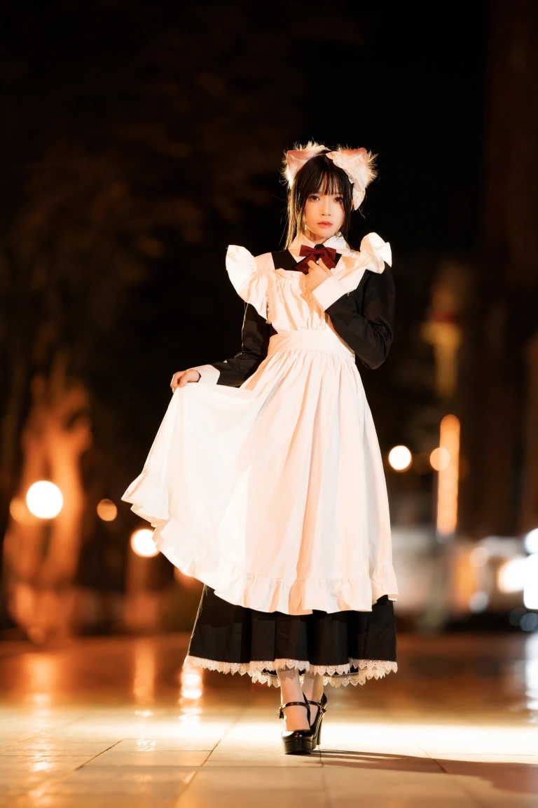 桜桃喵《长裙妹抖（夜）》主题写真：19张全套美图