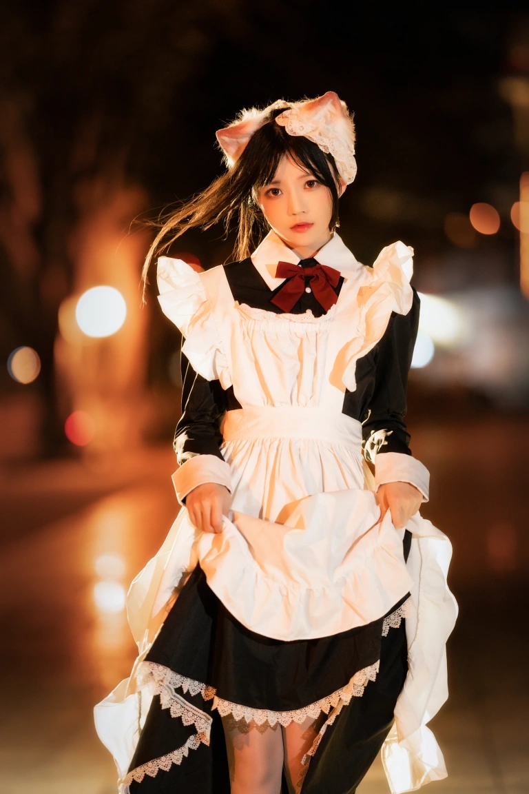 桜桃喵《长裙妹抖（夜）》主题写真：19张全套美图