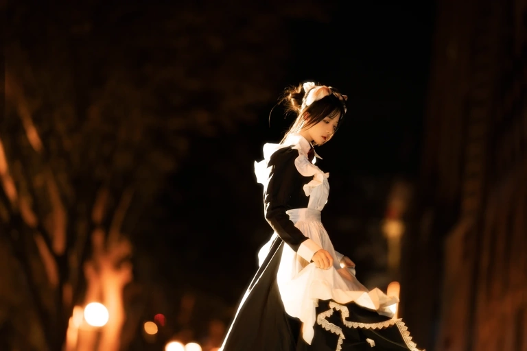 桜桃喵《长裙妹抖（夜）》主题写真：19张全套美图