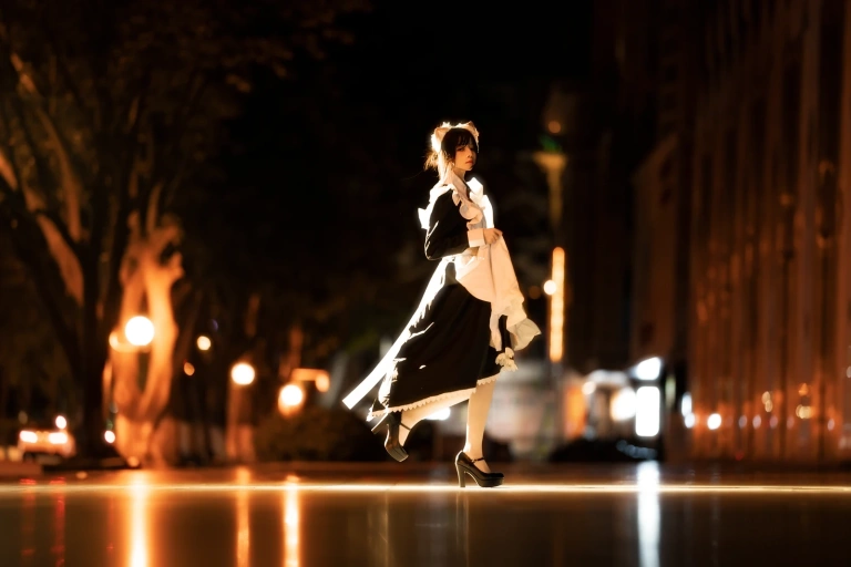 桜桃喵《长裙妹抖（夜）》主题写真：19张全套美图