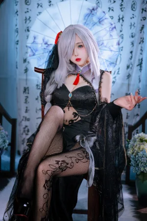 日奈娇(椎名莜)《2023.12月月刊 赠送 申鹤旗袍》主题写真：22张全套美图
