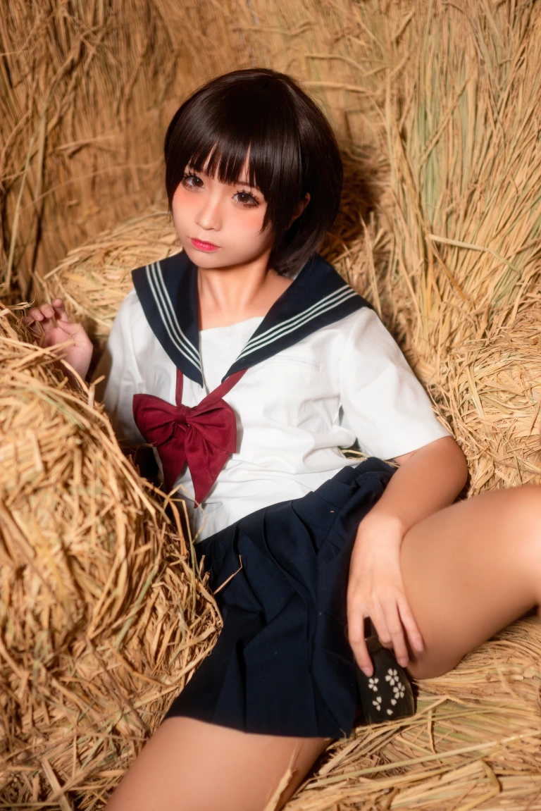 蠢沫沫《稻草》主题写真：50张全套美图