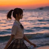 桜桃喵《逐海》主题写真：17张全套美图