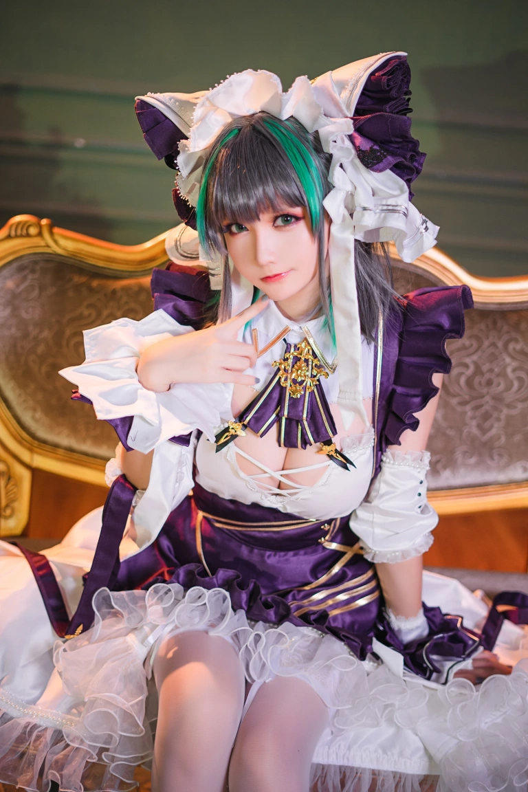星之迟迟《《R-Maid》 柴郡》主题写真：15张全套美图
