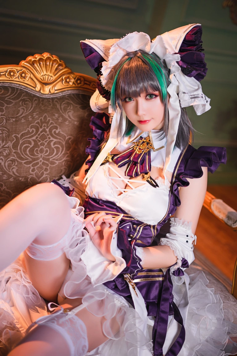 星之迟迟《《R-Maid》 柴郡》主题写真：15张全套美图