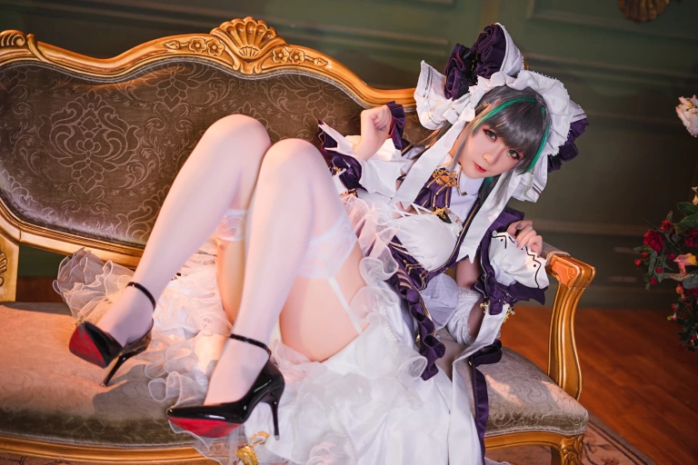 星之迟迟《《R-Maid》 柴郡》主题写真：15张全套美图