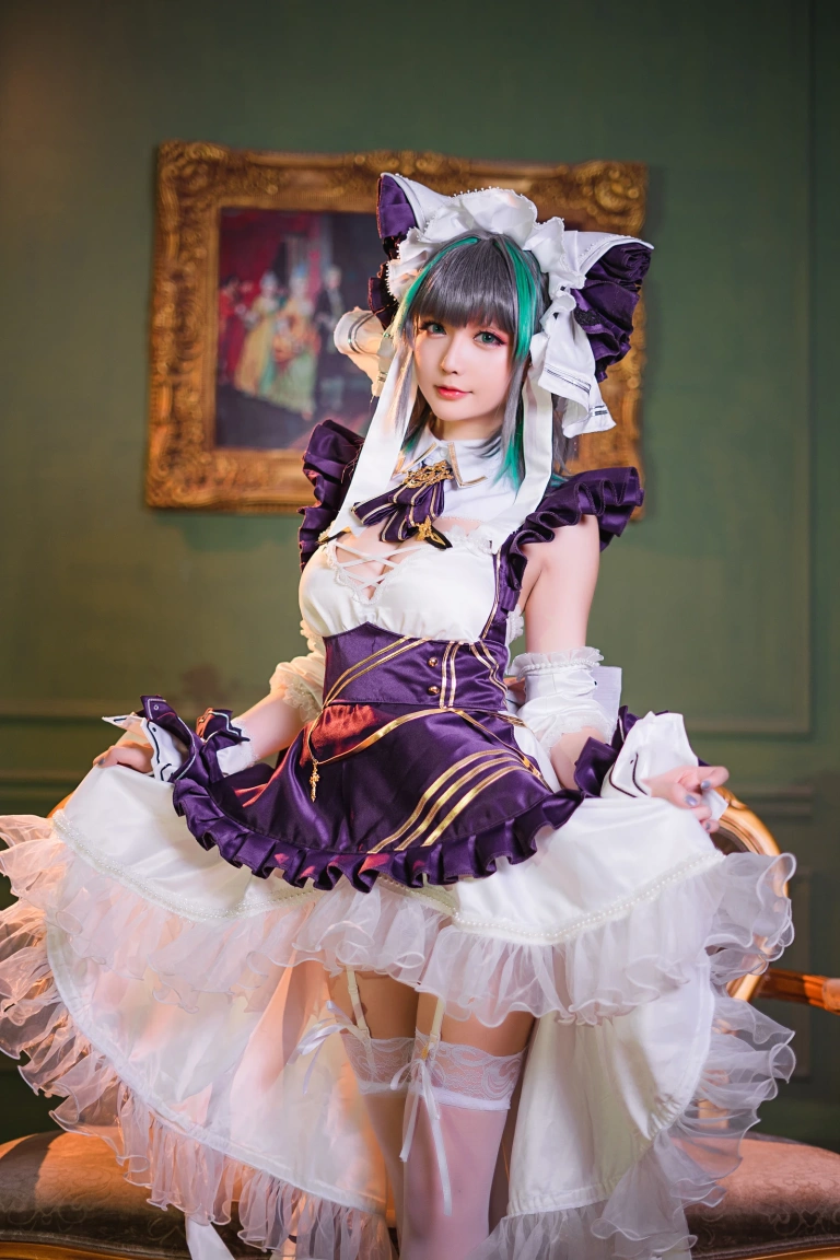 星之迟迟《《R-Maid》 柴郡》主题写真：15张全套美图