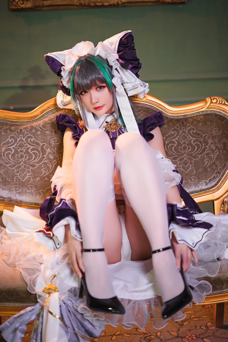 星之迟迟《《R-Maid》 柴郡》主题写真：15张全套美图