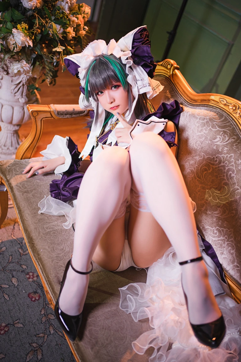 星之迟迟《《R-Maid》 柴郡》主题写真：15张全套美图